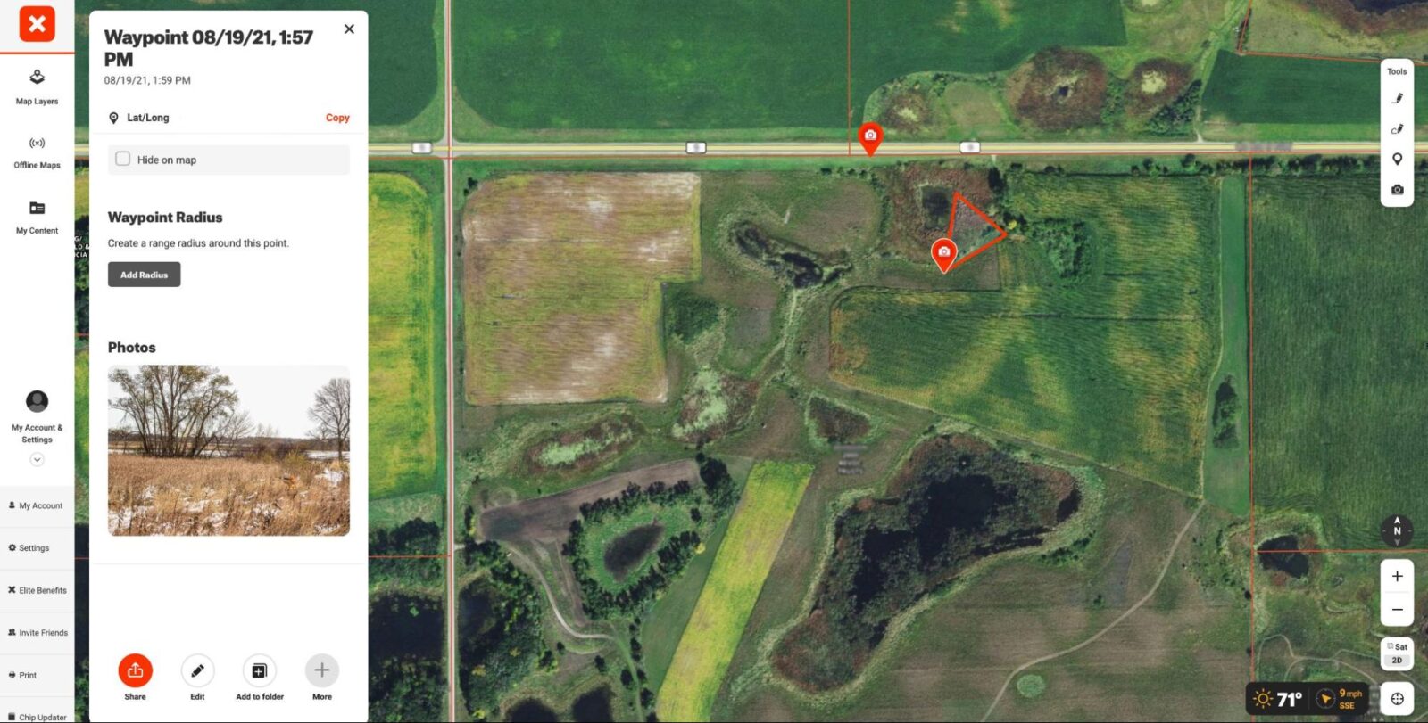 Screenshot of the onX Hunt web map
