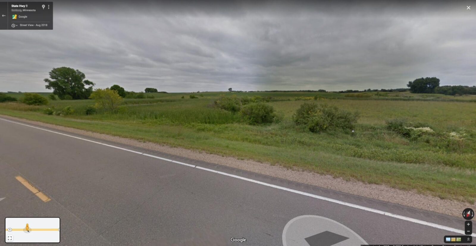 Mapping imagery of a road and field