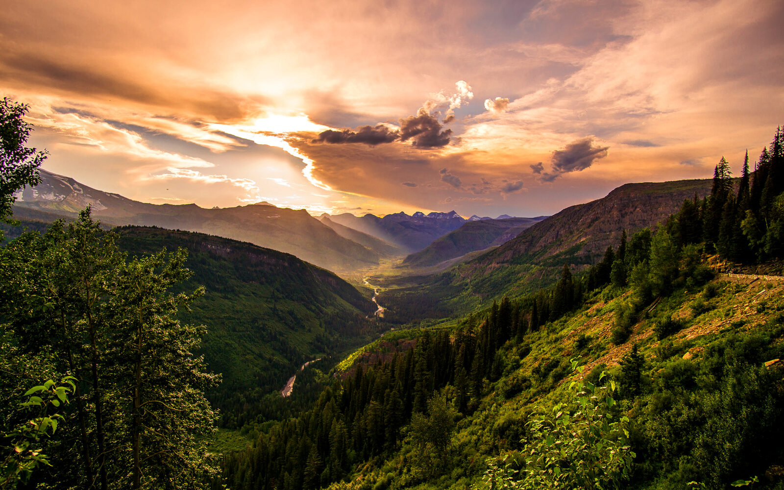 Mountain view at sunset