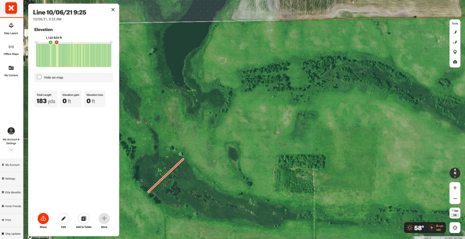Screenshot of the onX Hunt web map